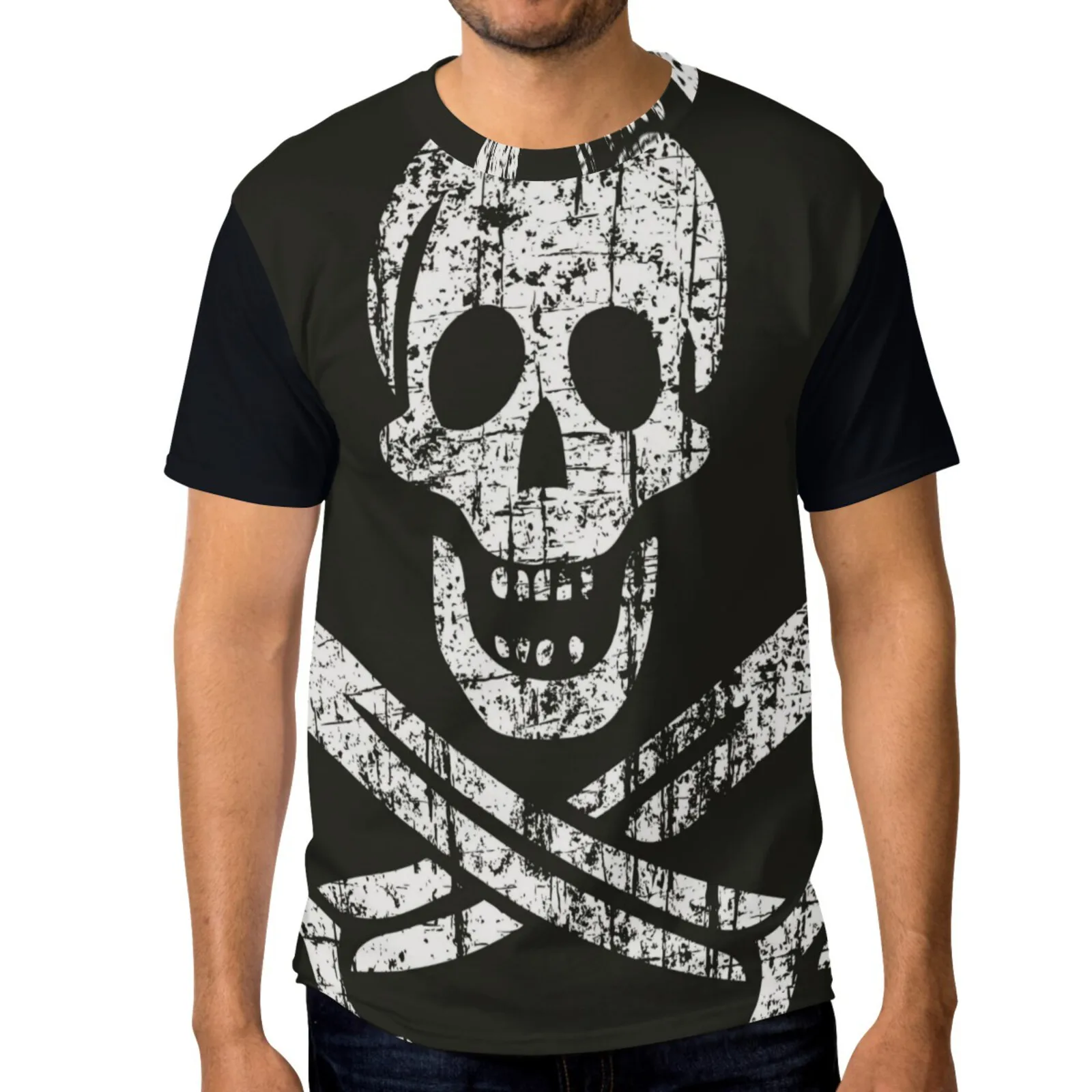 Футболка мужская с 3D-принтом черепа тенниска короткими рукавами Повседневная