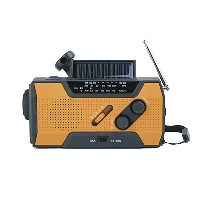 Аварийный радиоприемник AM FM USB ручная зарядка на солнечной батарее портативная