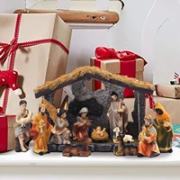christmas nativity scene hand painted sculpted collectable table ornament nativity sets for christmas indoor manger scene