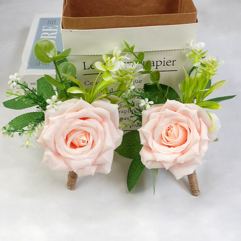 Свадебный цветок корсаж на запястье искусственный подружки невесты розы ручной