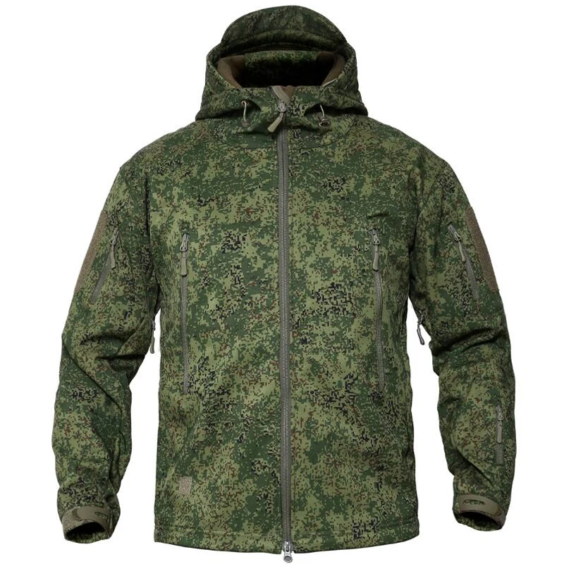 

Military Winter Jacket Men Army Tactical Coats Soft shell Fleece Outerwear Camouflage Jackets 5XL Waterproof Track Hunt Clothes