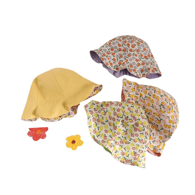 

Double-sided Bucket Hats Baby Sun Hat Infant Fisherman Hat Protection Outdoor Essential Candy-colored Sun Caps 10-20 Months