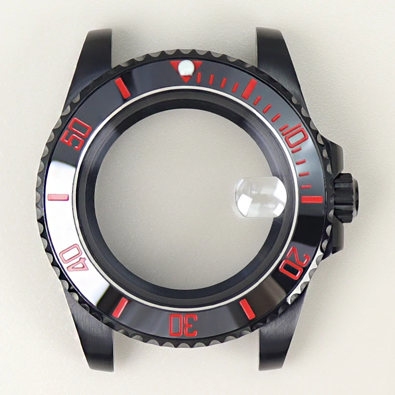 Фото Корпус для мужских часов 40 мм с сапфировым стеклом для механизмов Seiko NH35, NH36, NH34, NH70, Miyota 8215, ETA 2824, черный дизайн в стиле Yacht-Master. №2