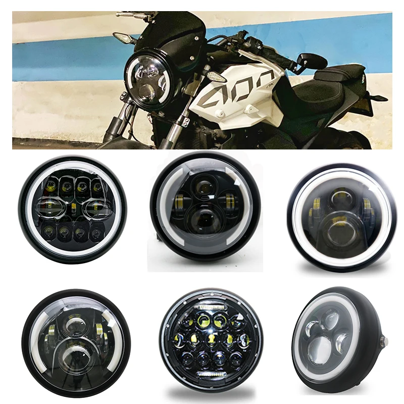 Универсальная 7 5 дюймовая светодиодная мотоциклетная фара для Harley Cafe Racer с