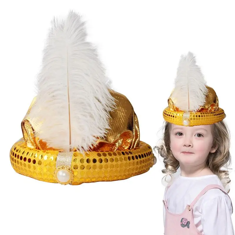 

Aladdin Sultan Hat Aladdin Sultan Turban Aladdin Adult Turban With Feather And Pearl Shiny Sequin Design For Role Play Game