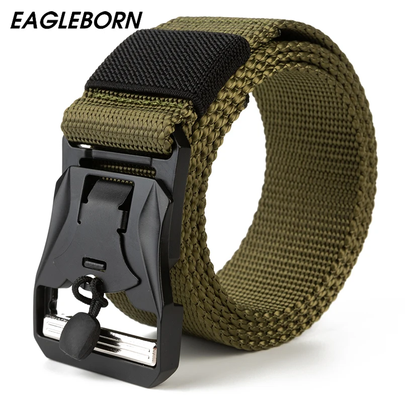 New Military Belt Outdoor Tactical Men Belt Commando Multifunctional Tooling Release Strong Magnetic Suction Buckle Nylon Belt