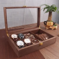 wooden watch box organizer 12 pillows jewelry storage box walnut luxury brown watch box case display watches storage gift ideas