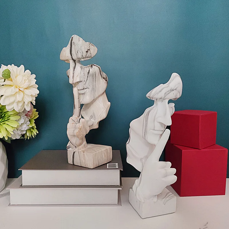 

Скандинавская креативная окрашенная Бесшумная Золотая статуэтка, фигурки, украшения для дома, ретро, Офисная красочная скульптура, художественное ремесло, украшение