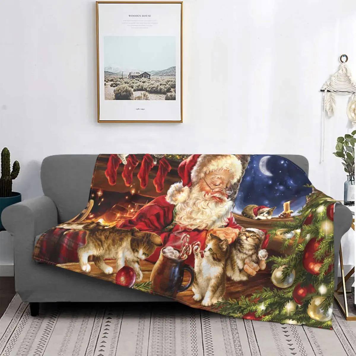 

Новогодние флисовые одеяла, милые одеяла с Санта-Клаусом на Рождество, для кровати, кушетки, легкие тонкие постельные принадлежности