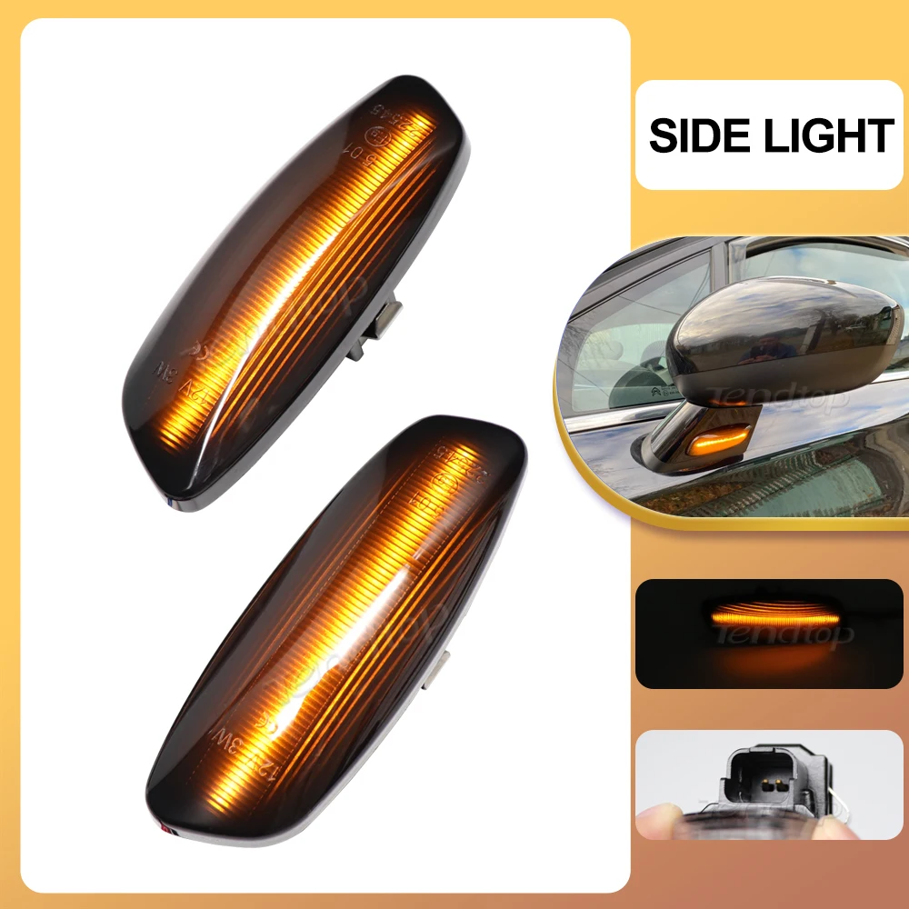 For Peugeot 308 207 3008 5008 LED Turn Signal Repeater Sequential Light Flashing Side Marker Lamp For Citroen C4 C3 C5 DS3 DS4