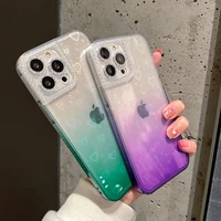 clear shiny diamond love gradient phone case for iphone 13 12 11 pro max xr xs max x 7 8 plus camera lens protective cover cases
