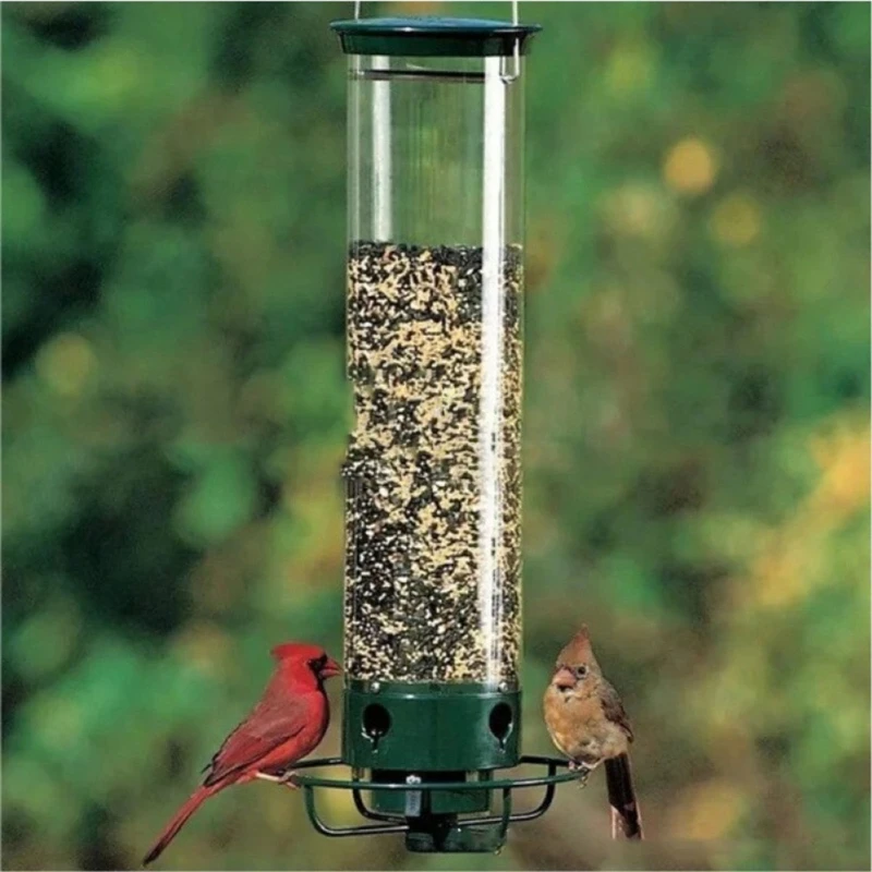 

Hummingbird Feeder Automatic Iron Water Feeder Watering-Jar Backyard Squirrel-proof Hanging Bird Feeder for Wild Birds