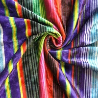 1 4m1m retro colorful rainbow striped mercerized velvet fabric african designer fabric brocade fabric for diy sewing clothing