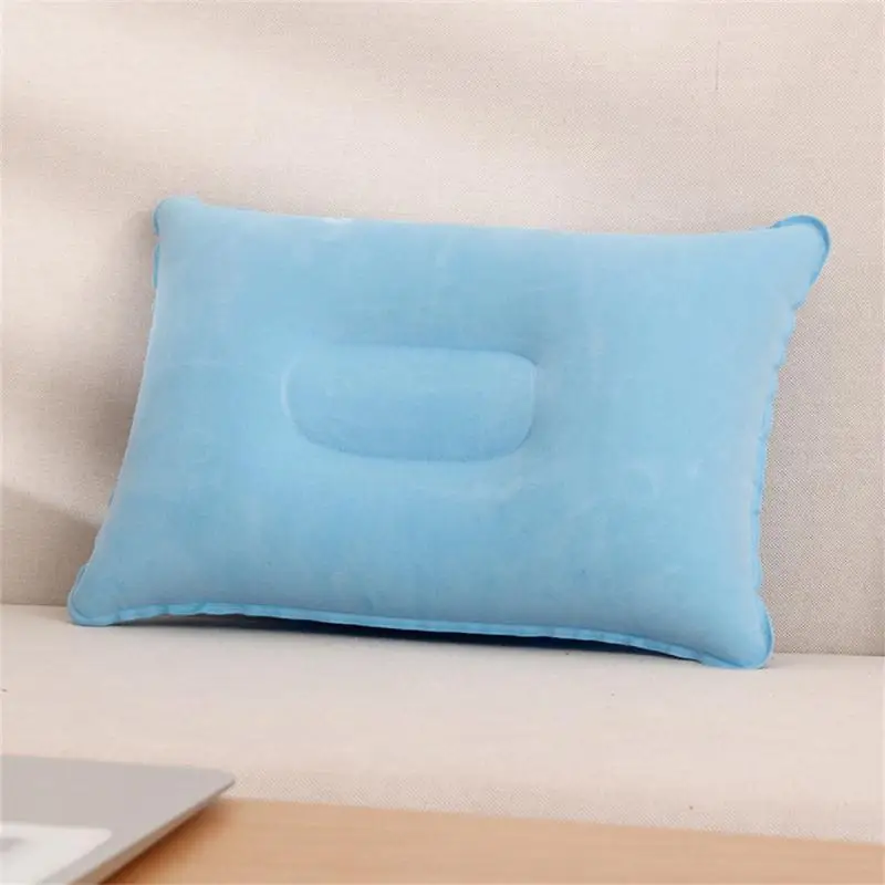 

Outdoor Inflatable Nap Pillow Inflatable Back Cushion PVC Flocking Throw Pillow Travel Pillow Camping Pillow