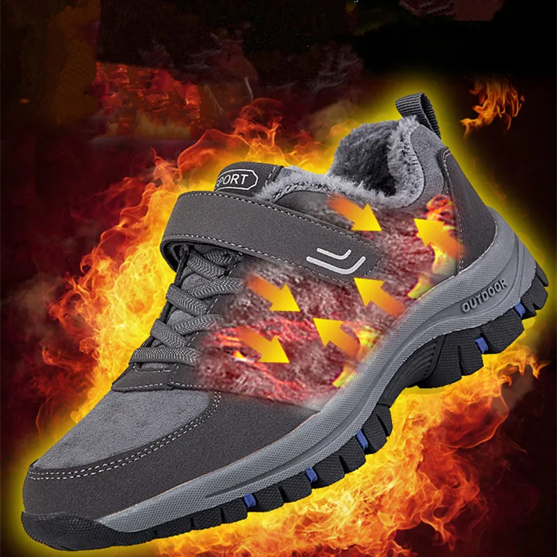 Men Women Plush Warm Climbing Shoes Winter Wear-resistant Hiking Sneaker Trekking Boot Unisex Non Slip OutdoorTourism Mountain