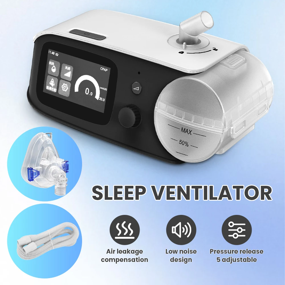 Фото Автоматическая машина CPAP APAP для домашнего/больнистого использования, лакомств апноэ во сне, храпа, 4–20 лПа, портативная портативность с 5 уровнями влажности, хранилище данных. №3