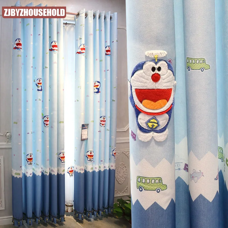 

Doraemon Jingle Cat Blue Curtains for Children's Room Curtains Boys and Girls Bedroom Cartoon Doraemon Blackout Curtains