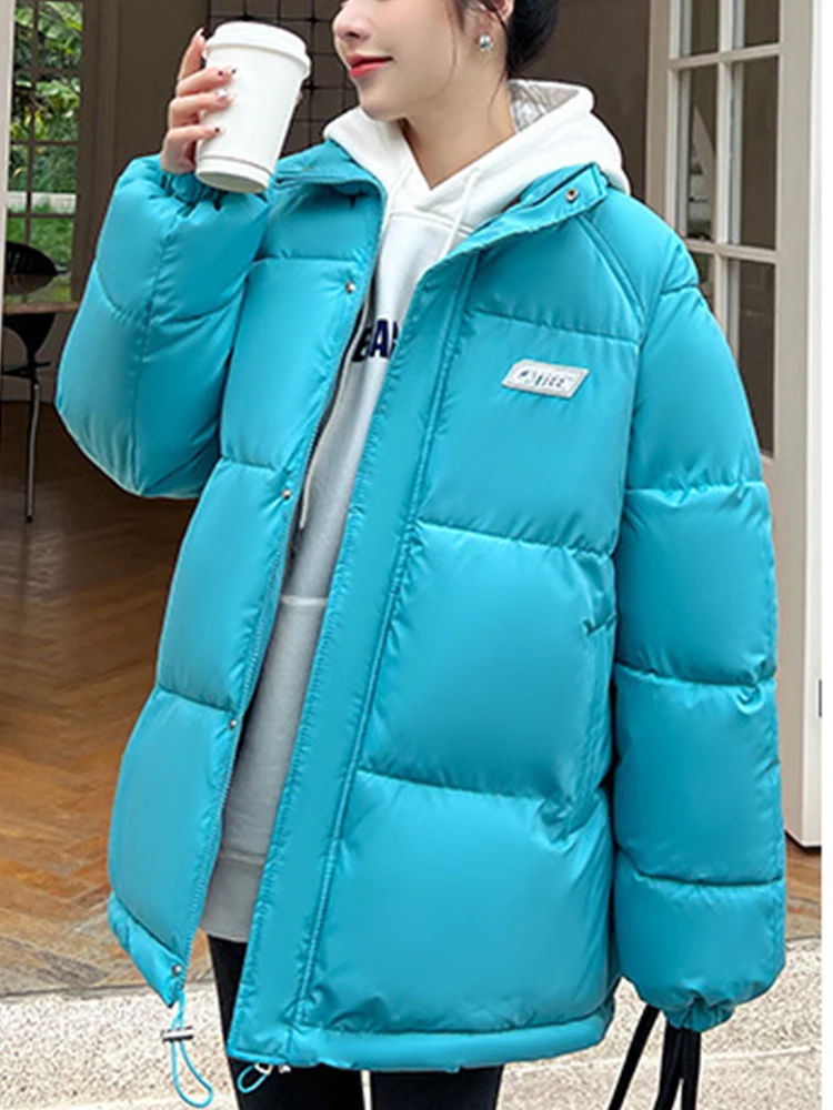 2022 Thicken Warm Medium Long Chic Parka Women Casual Sweety Solid Autumn Winter Loose Coat Jackets Outwear