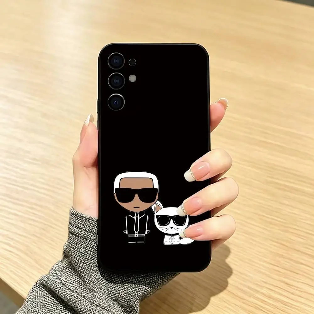 Чехол для телефона Karl Lagerfeld Cat Gift, черный, силиконовый, мягкий, для Samsung S25, S24, S21, S22, S23, S30, Ultra, S20, Plus, Fe, Lite (art.: 3920db8b1d8a8) - 3920db8b1d8a8