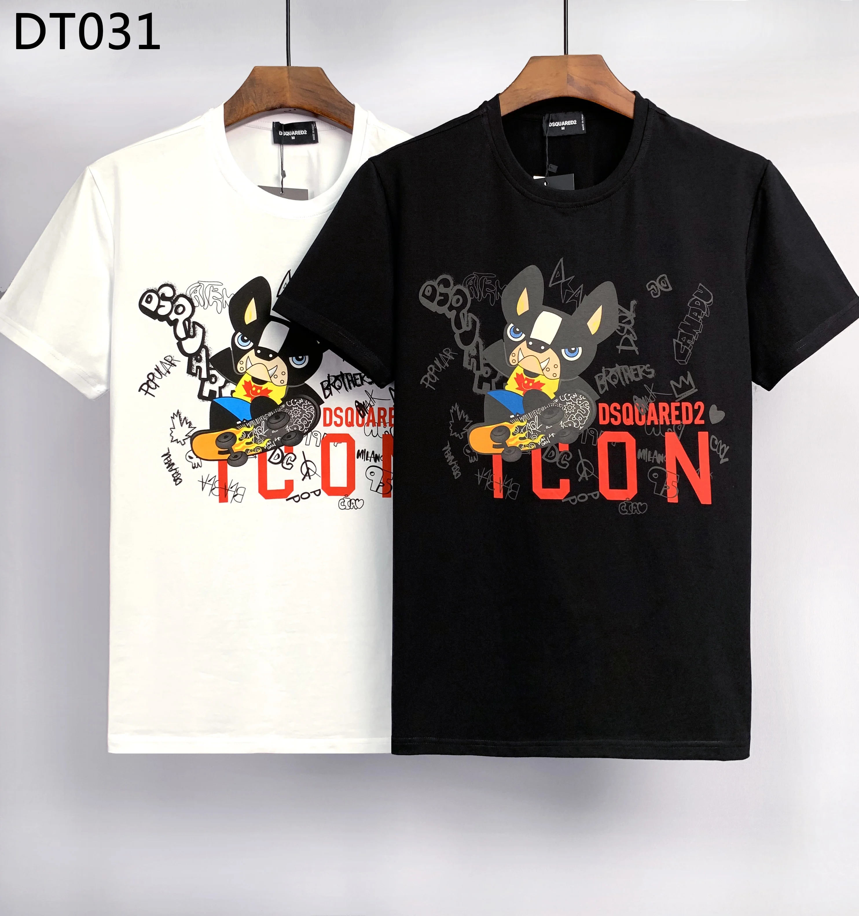 

ICON Printed 2023 Elastic Mens T-Shirt O-Neck Round Neck Long Sleeve Men T-Shirt for Male Dsquared2 Cotton T-Shirts Man Clothing