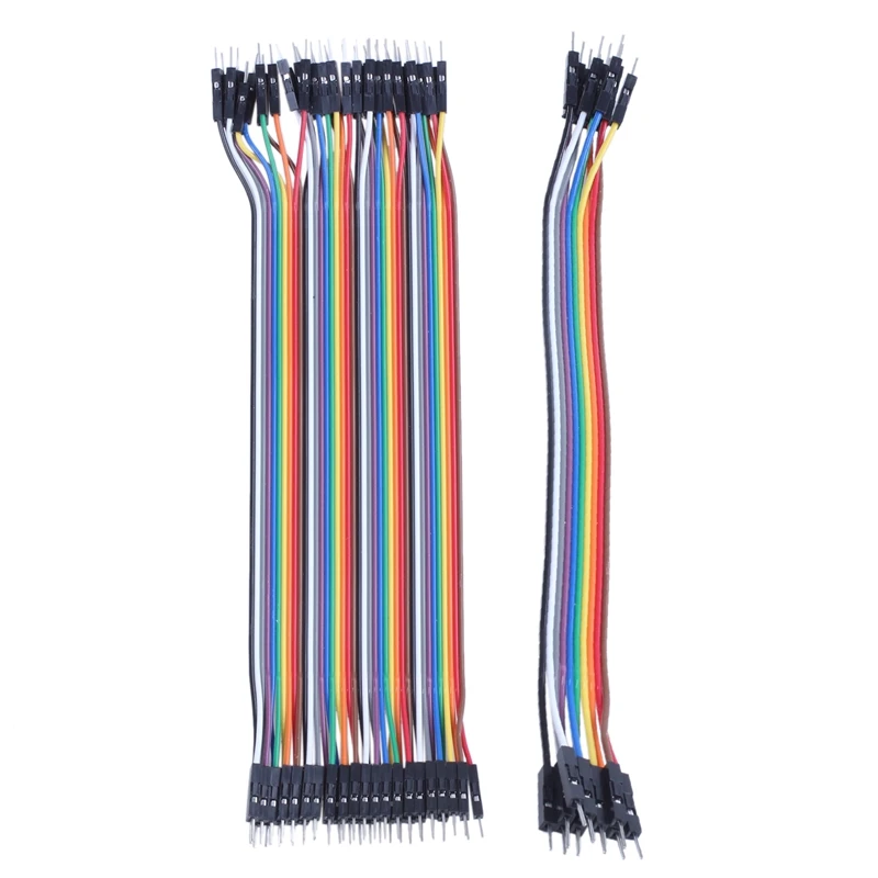 

LBER 40pcs 20cm 2.54mm male to male Breadboard jumper wire cable for Arduino