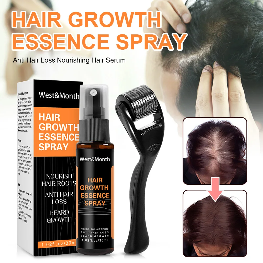 Beard Roller Hair Growth Essence Spray With Set Anti Loss Nourishing Serum Promote Enhancer | Красота и здоровье