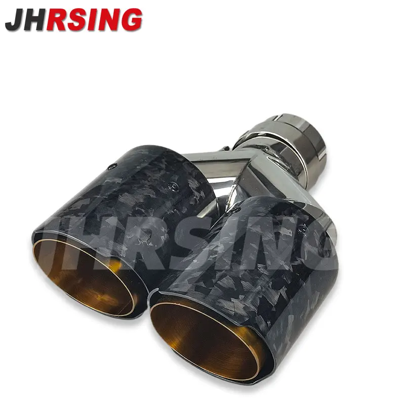 

Y-образная двойная выхлопная труба, кованая углеволоконная насадка для глушителя, универсальная для тюнинга автомобиля без логотипа, нержавеющая сталь, золото