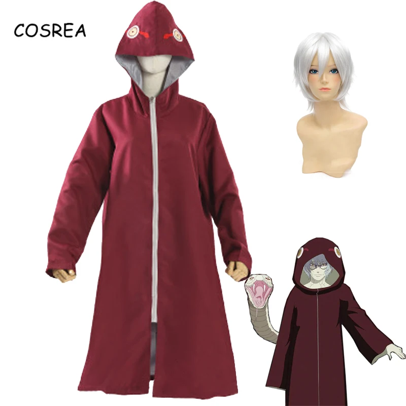 

Аниме Yakushi Kabuto косплей костюм для мужчин женщин мужчин ниндзя войны красный пальто парик Полный комплект для девочек мальчиков Хэллоуин Карнавальная Вечеринка комикс Con