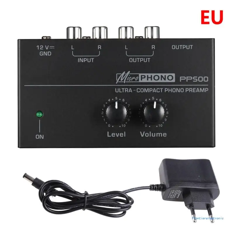 

PP500 Phono Preamp Preamplifier with Level Volume Controls RCA Input Output 1/4" TRS Interfaces for LP Vinyl DropShipping