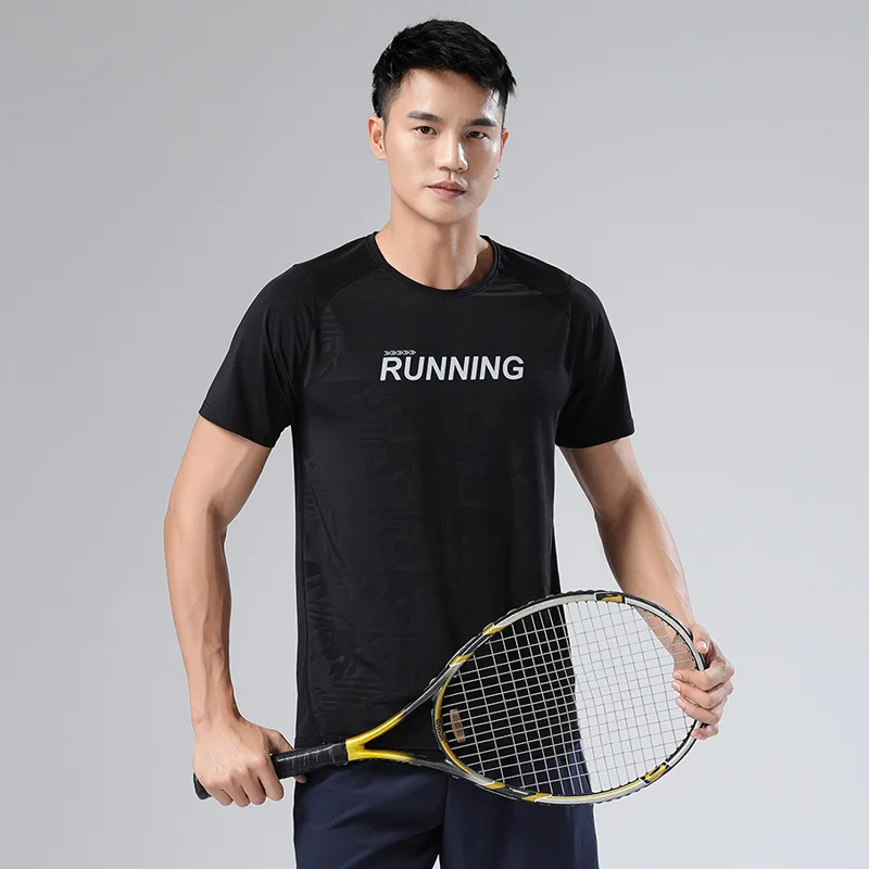 Summer Gym Shirt Sport T Shirt Men Quick Drying Running Shirt Men Workout Training Tees Fitness Tops Basketball Breathable