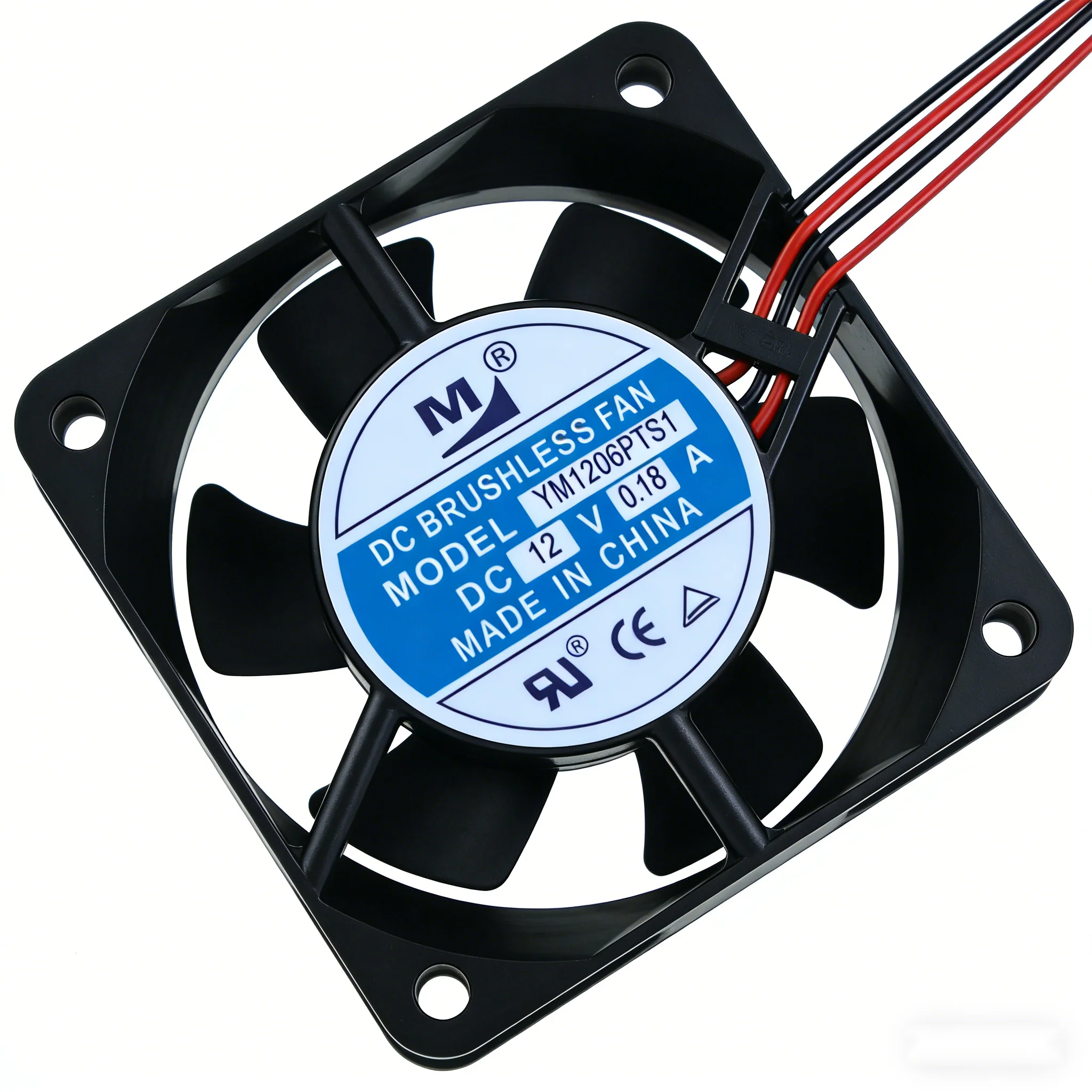 Фото 4-проводной бесшумный мини-вентилятор YM1206PTS1 6025 DC12V 0.18A 6CM для охлаждения ПК, корпуса и ЦП, 60x60x25мм №1