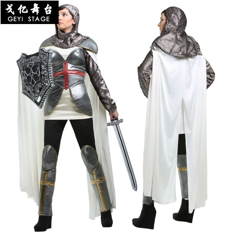 

Woman Joan of Arc Brave Warrior Cosplay Costume Adult Halloween Costume Party Party Dress Female Hero Warrior Joan of Arc