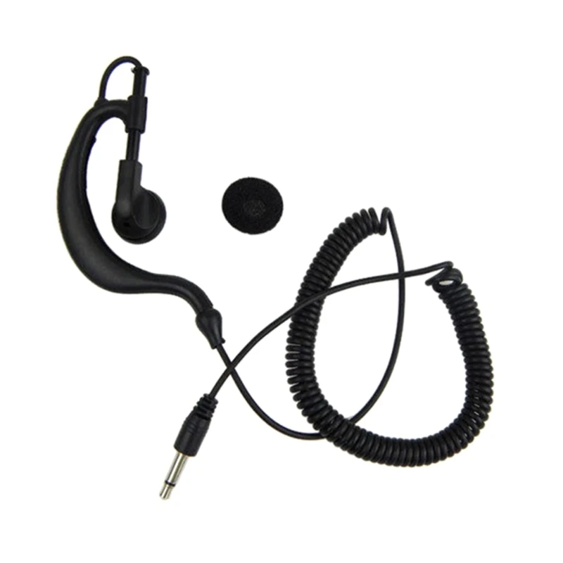 3.5mm Jack Listen Only G-shape Soft Ear Hook Earpiece for Two Way Radios 1.2M