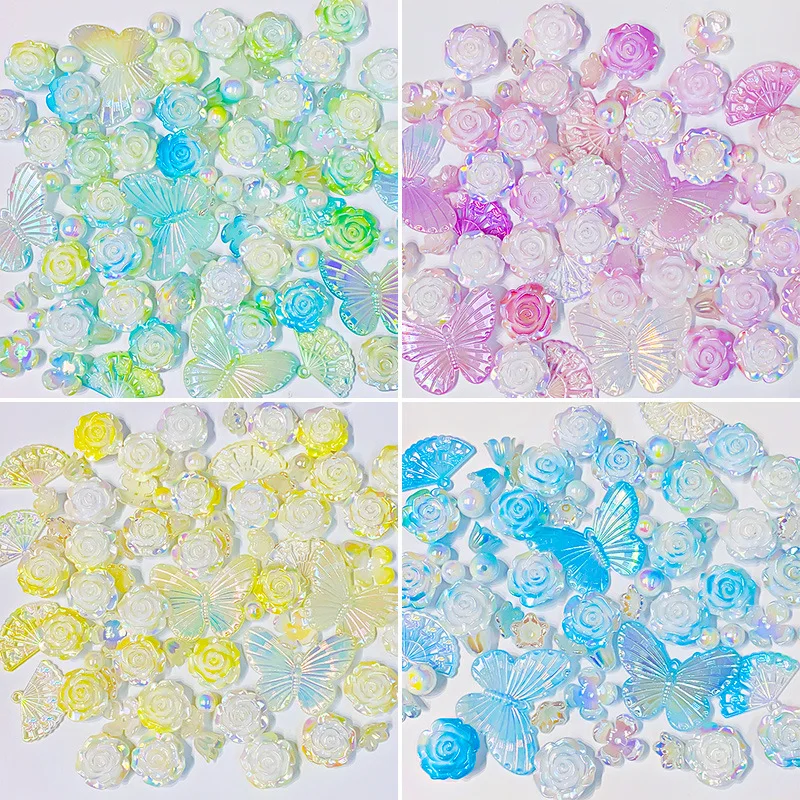 

Бусины в форме цветов с бантом, 50 грамм, браслет «сделай сам», серьги, ювелирные изделия, фурнитура, аксессуары для волос