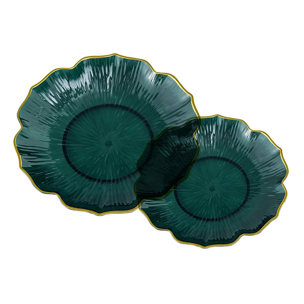 

2pcs Candy Storage Plate Snacks Tray Home Party Dried Fruit Plate Storage Tray