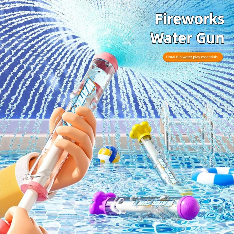 Фото Водный пистолет-распылитель Fire Works с функцией отката назад, для игр на открытом воздухе, для бассейна и газона, летние интерактивные игрушки для распыления воды №1