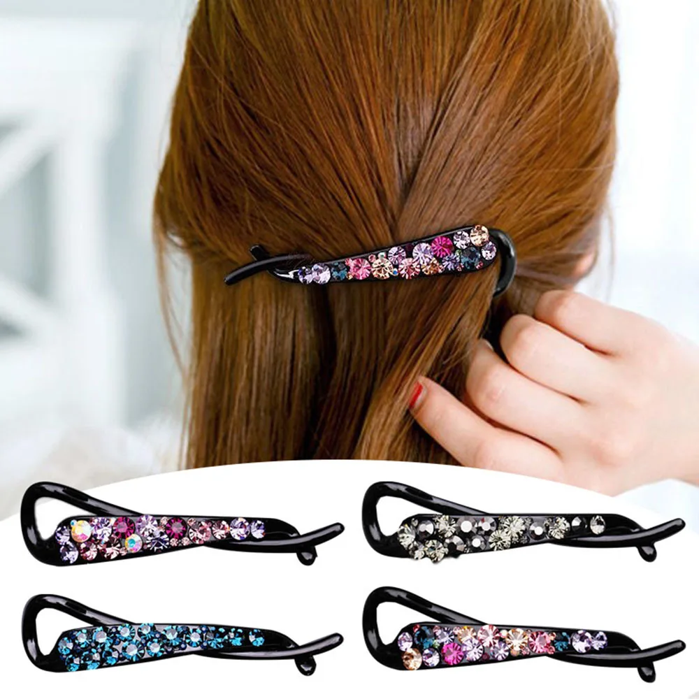 

Fashion Crystal Frog Buckle Hair Clips Barrette Full Daimond Hairpin Banana Clip Twist Clips Headwear Women Hair Accesspories