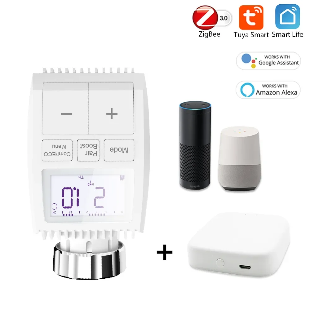 

NEW ZigBee TRV zawór termostatyczny do siłownika termostatu z głowicą elementu grzejnego Smart Life automatyka domowa Alexa