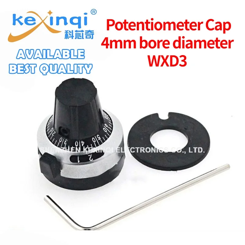 

2pcs WXD3-13 3590S 4mm 6mm 6.35mm Potentiometer Precise Dial knob lockable Hat cap new original