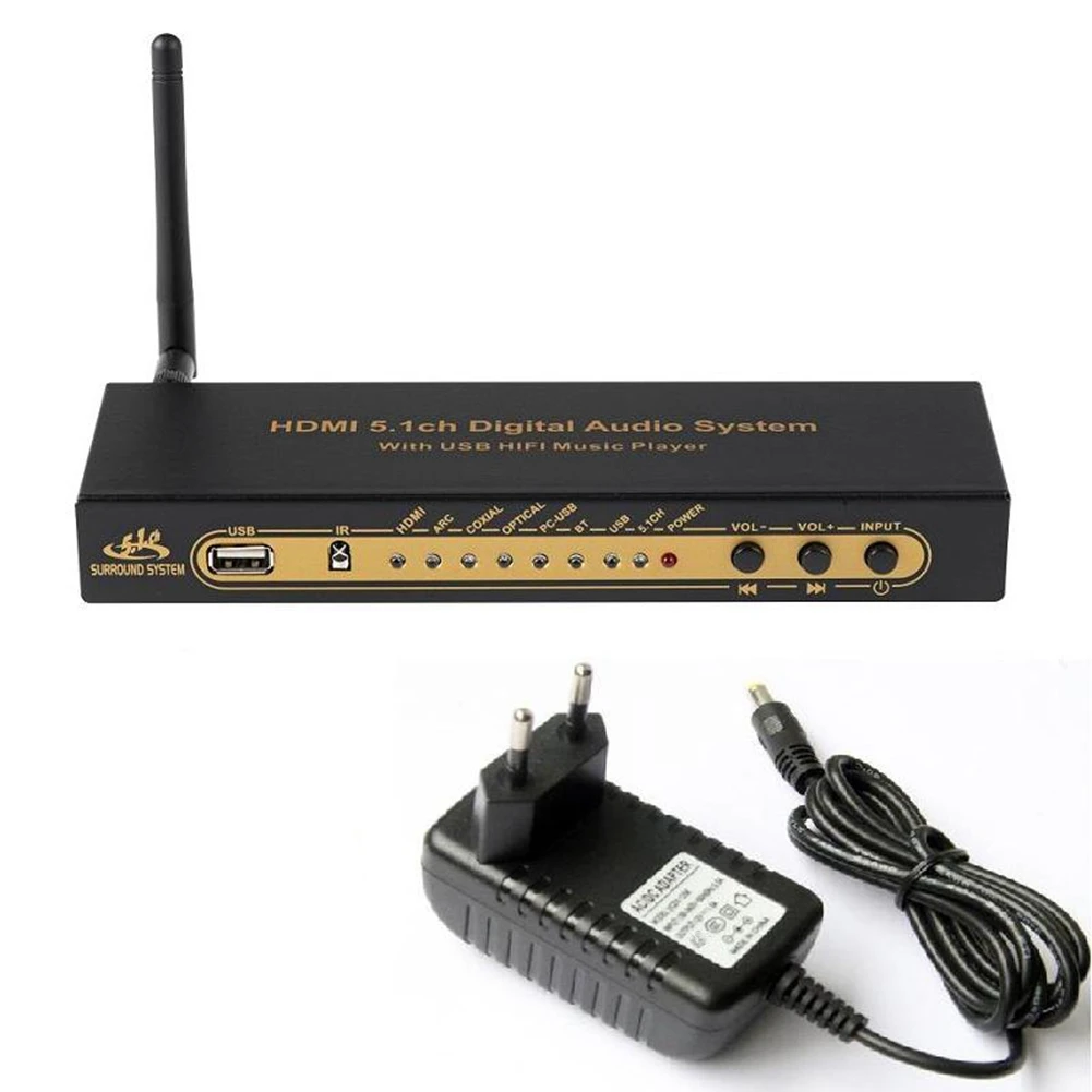 

HD851BT DTS AC3 5.1 Audio Converter Decoder HDMI Extractor 4K ARC SPDIF Coxial Optical Splitter with Bluetooth-EU Plug