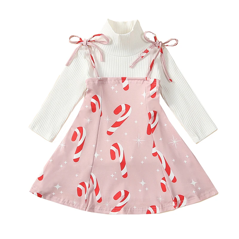 

Get Your Little Princess Ready for Christmas with our Adorable Pink High Neck Dress Set - Available in Multiple Sizes
