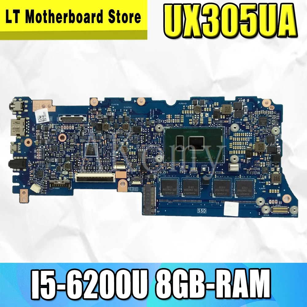 

Материнская плата UX305UA для ноутбука Asus UX305UA UX305U U305U, материнская плата 100%, проверенная модель I5-6200/6198U 8GB-RAM