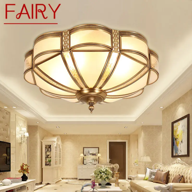 

FAIRY Modern LED Brass Ceiling Lamp Vintage Creative Luxury Fixtures Light Decor For Home Living Room Bedroom