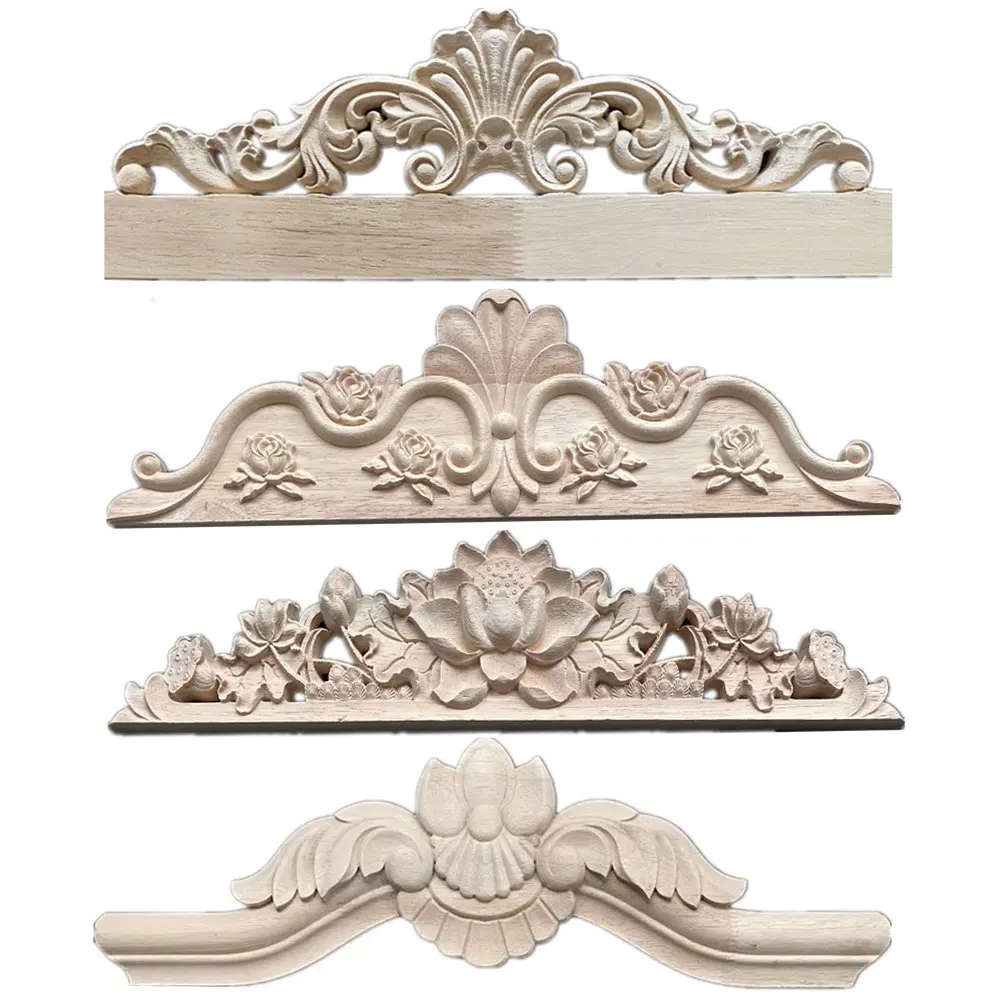 Статуэтки наклейка с резьбой по дереву Pretty деревянные Аппликации резные