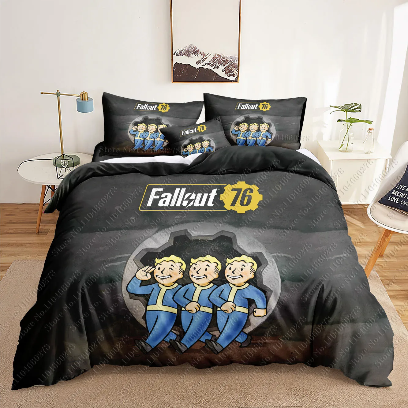 Комплекты постельного белья Fallout с 3D принтом пододеяльник для взрослых/детей