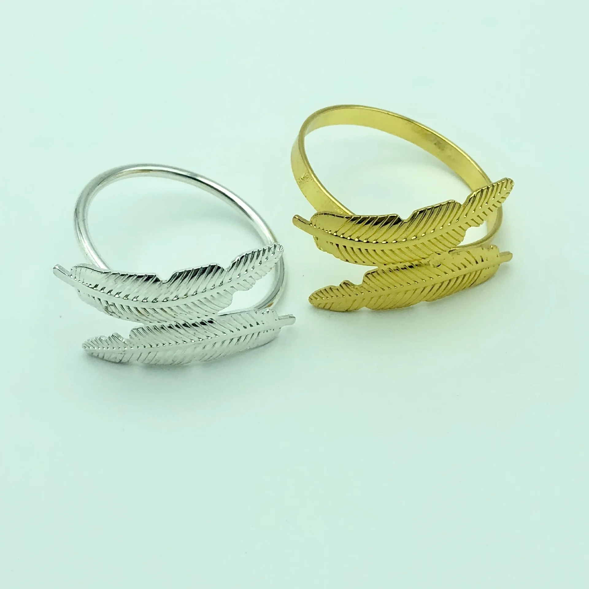 6 шт./сплав Гальваническое перо кольцо для салфеток настольное украшение