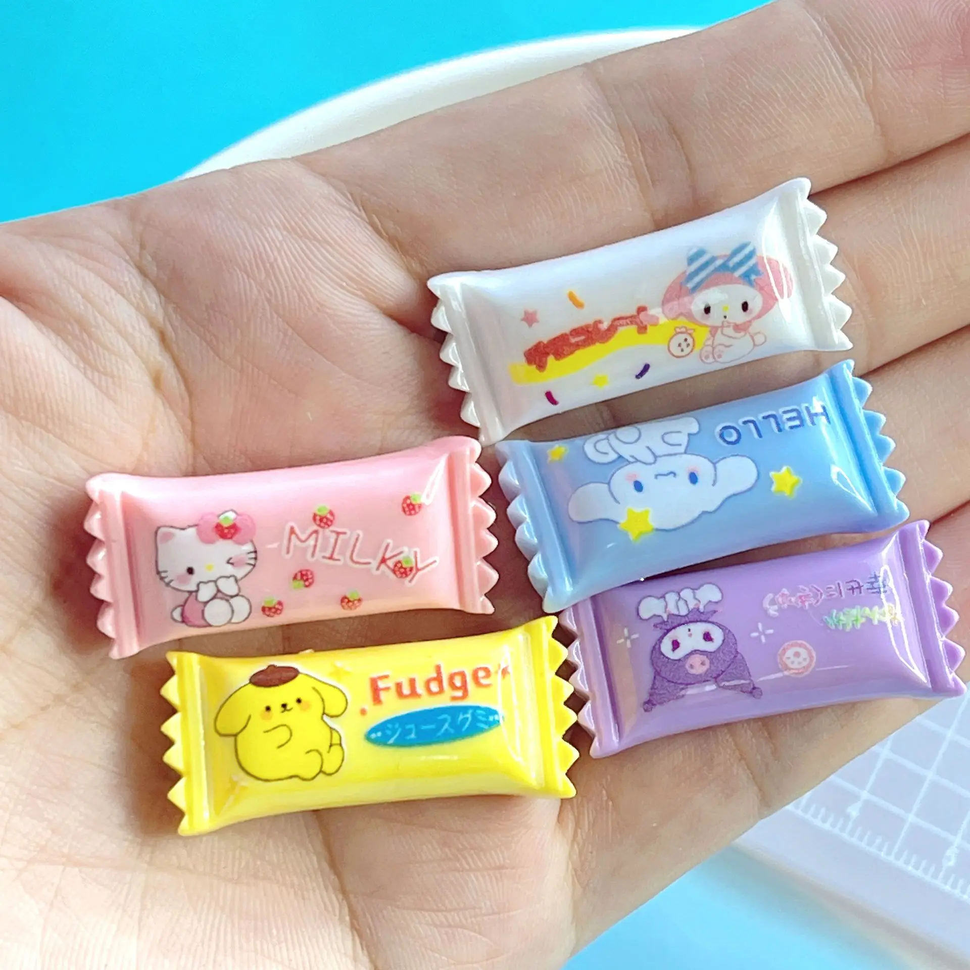 10 шт. новый милый мультяшный котенок щенок кролик конфеты из смолы с плоским