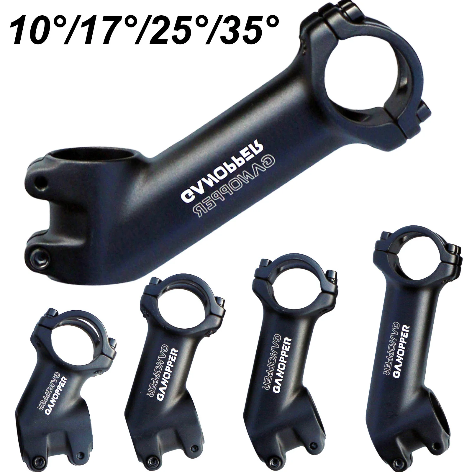 

17 25 35 Degree Mountain Bike Handlebar Stem 31.8 Riser MTB Road Bicycle Stem 31.8mm 60/70/80/90/100/110 mm With Handle bar Shim