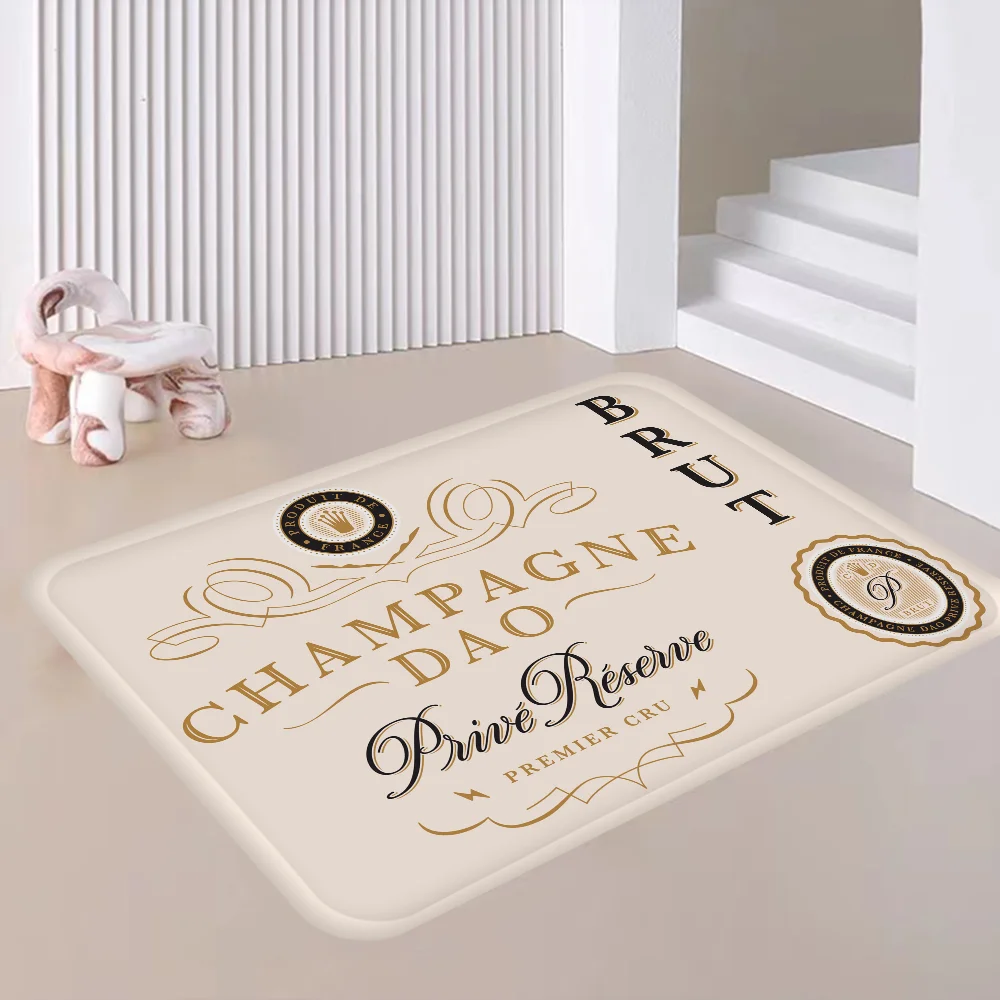Champagne M-Moet &ampChandon Door Mat Kids Room Bedroom Decoration Balcony Anti-Slip Doormat Living Area Rug