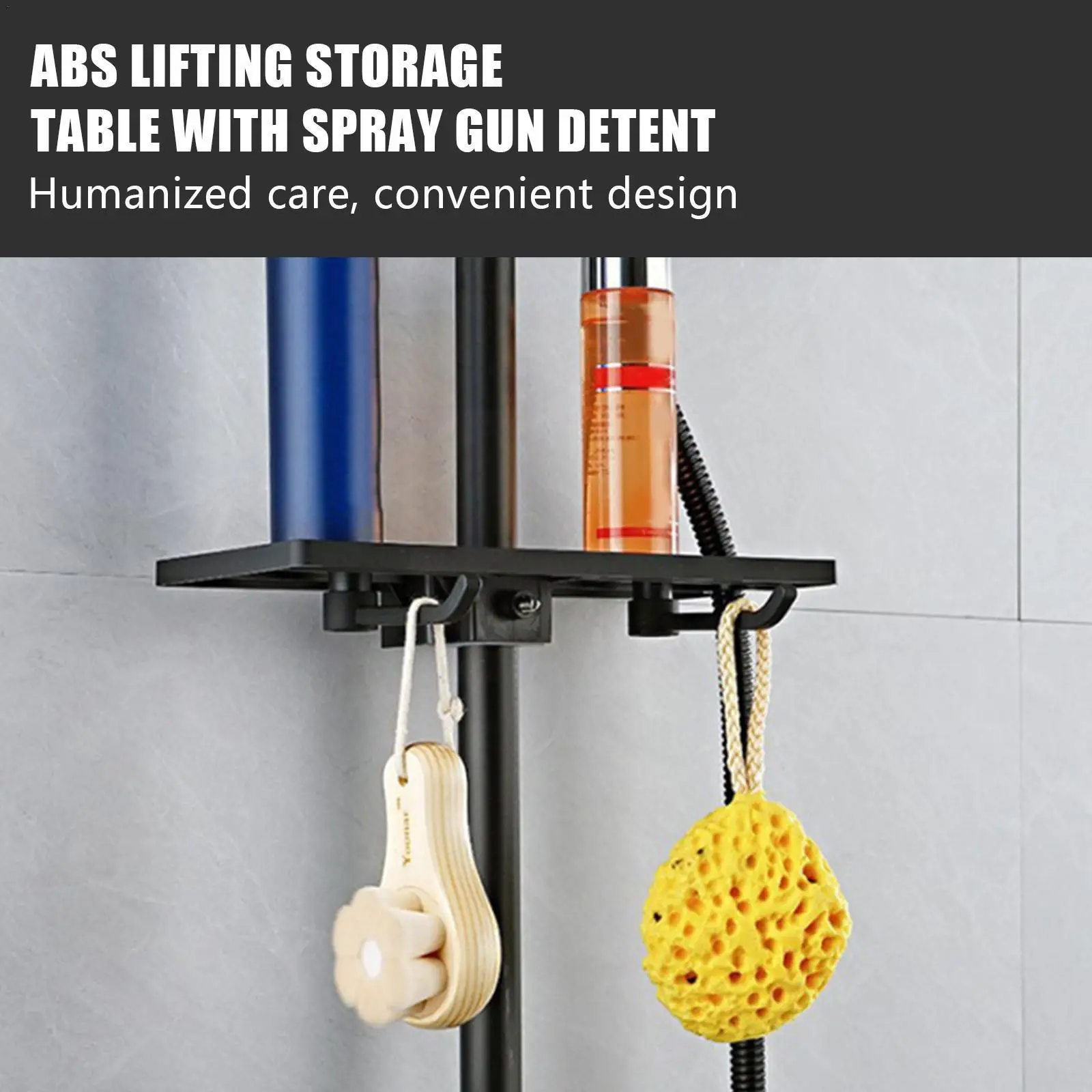 Купи Bathroom Shower Storage Rack Organizer No Drilling Shampoo Shower Shower Shelves Gel Lifting Pole Rod Holder Holder Tr D3d9 за 58 рублей в магазине AliExpress